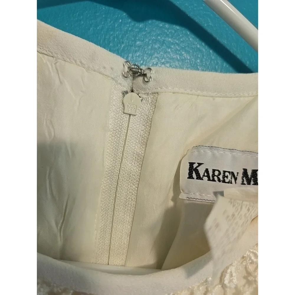 Vtg Karen Miller Sz 10 Ivory Mother of the Bride Cocktail Formal Maxi Dress USA - Picture 3 of 11